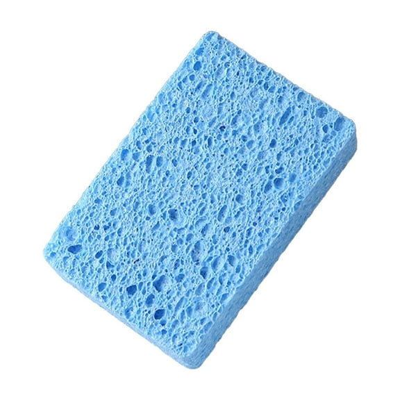 Wood Pulp Sponge Cloth 2 Pack - Thickened Kitchen Cleaning Dish Scouring Pad - Absorbent Non Scratch Dishwashing Sponge for Grease Removal, Pots, Pans, Countertops, Sink, Stovetop Cleaning