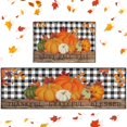 thumbnail image 1 of Wood Pumpkin Retro Vintage Kitchen Rugs and Mats Non Skid Washable Set of 2, Maple Thanksgiving Rustic Fall Runner Rug, Kitchen Floor Mat Under Sink Mat Throw Rug for Doormat, 1 of 6