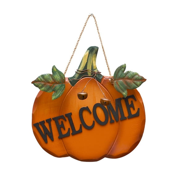 Wood Pumpkin Welcome Sign Wall Hanging Welcome Door Sign Fall Autumn Deocr