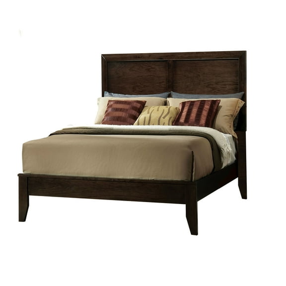 Wood Queen Panel Bed In With Raised Molding And A Frame Rectangular Headboard Support