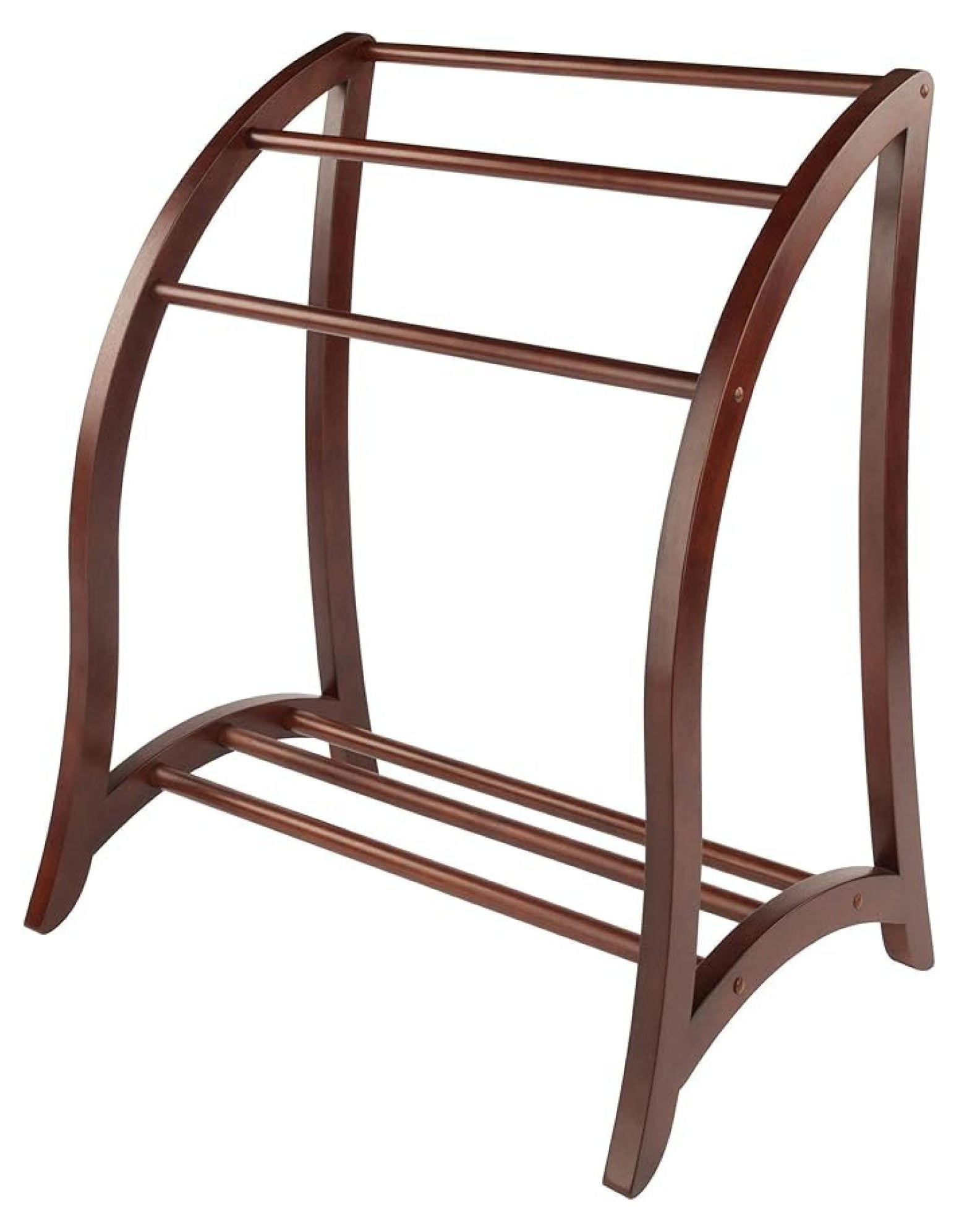 Wood Quilt Rack 3-Rung, Antique Walnut Finish - Betsy Blanket Rack for ...