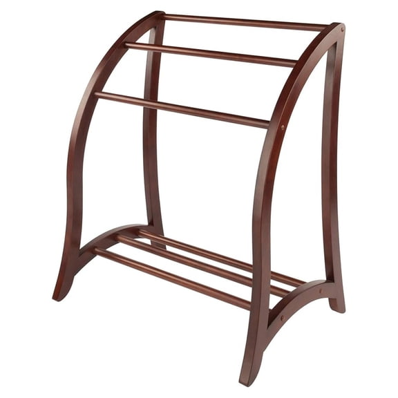 Wood Quilt Rack 3 Rung, Antique Walnut Finish Blanket Ladder  Display Quilts, Throws & Towels