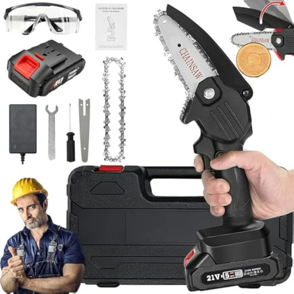 Wood Ranger Power Shears, 2025 Upgraded Wood Ranger Mini Chainsaw, Handheld Mini Chainsaw, Cordless, Branch Cutter For Gardening Tree Branch, Fruit Trees, Through Every Cut (Black + 1*Battery)
