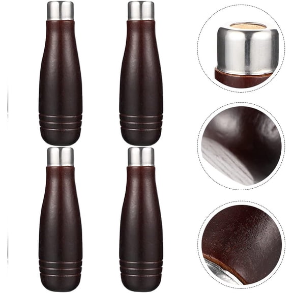 Wood Rasp Handles, Woodworking Tool Grip,Wooden File Handles,Collar for Carpentry and DIY Hand Tool Use,Resistant Cutting Tool Handles(4pcs,black