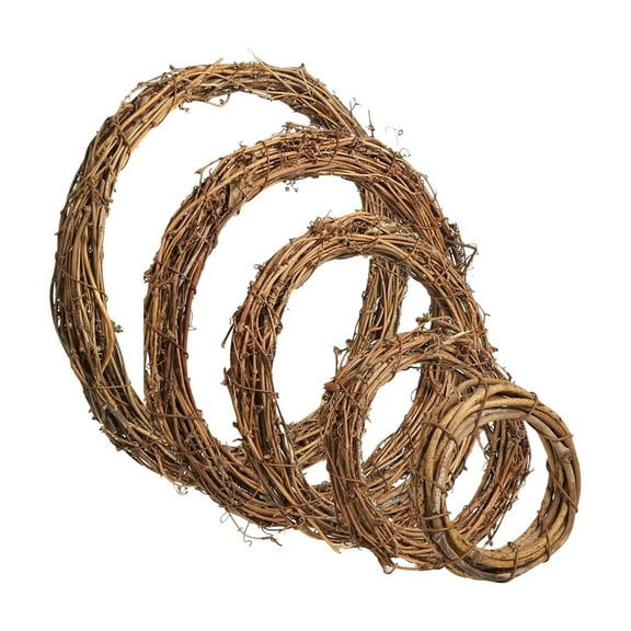 Wood Rattan Wreath Hanging, Twig Garland Christmas Decor, Rattan Wreath 10Cm Diy Craft for Christmas Macrame Garland Home Front Door