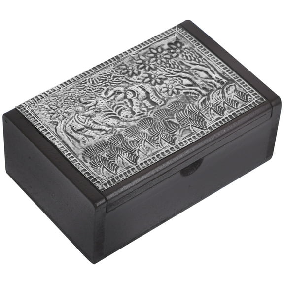 Wood Recipe Storage Box Wood Card Box Storage Case Kitchen Countertop Organizer Wooden Pattern