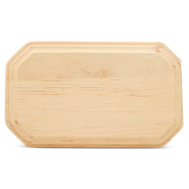 Wood Rectangle Plaque 5 inch, 2 Pcs Beveled Edge Clipped Corner ...