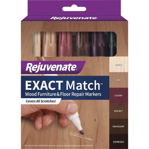 Rejuvenate Wood Repair Marker Pens Permanent Chisel Tip - Brown - 6 Pack