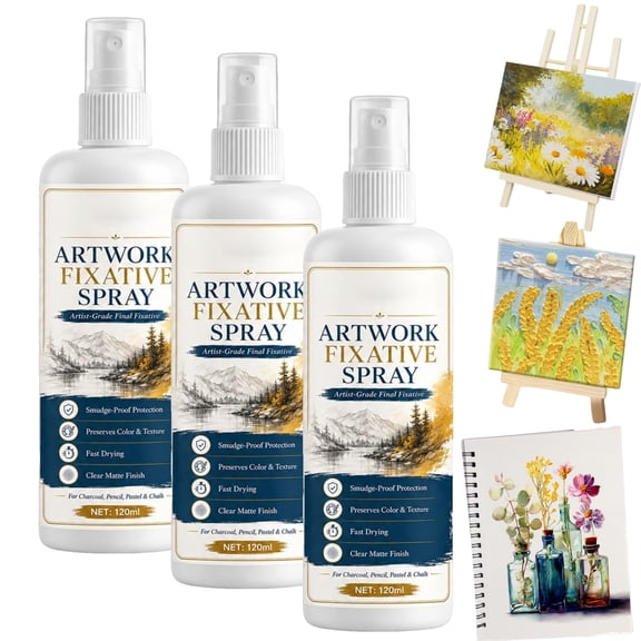 Fast Drying Fixative Spray,Oil Pastel Fixative Spray,Protects Charcoal & Pastels from Smudging,Dries Fast & Lasts,Artwork Pastel Fixative Spray for Fabric,Drawing,for Artists & Students