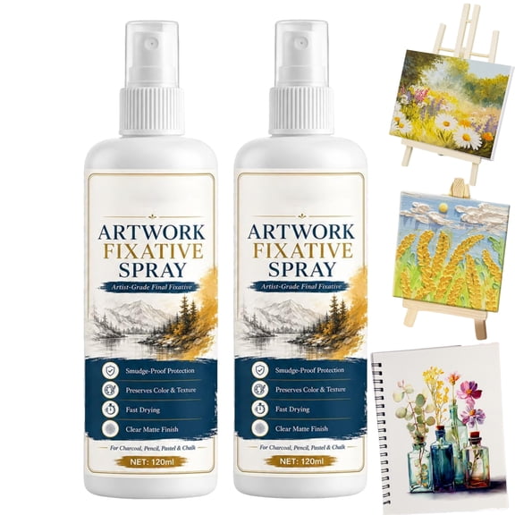 Fast Drying Fixative Spray,Oil Pastel Fixative Spray,Protects Charcoal & Pastels from Smudging,Dries Fast & Lasts,Artwork Pastel Fixative Spray for Fabric,Drawing,for Artists & Students