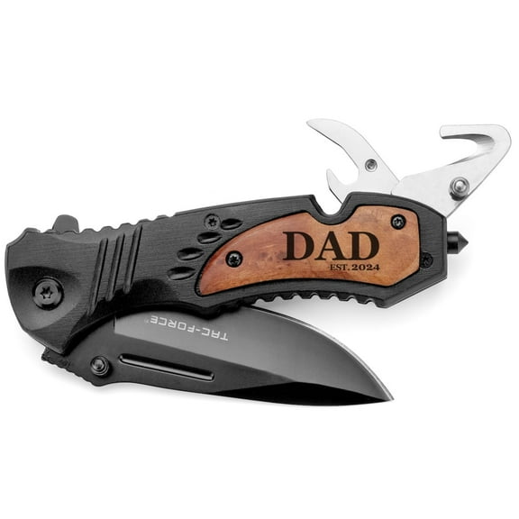 Wood Rescue Pocket Knife New Dad Father Dad Est 2024