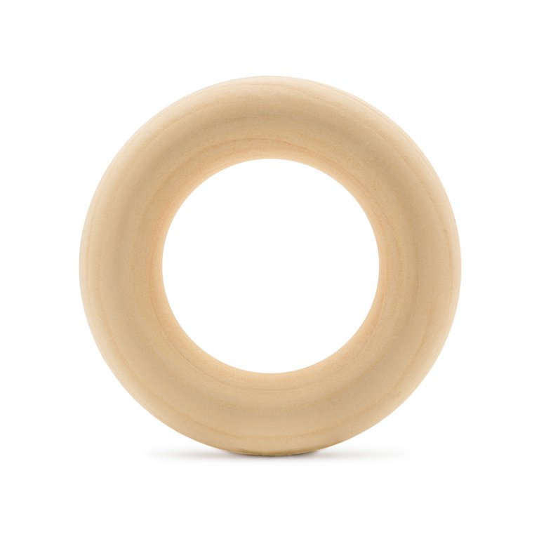 2Pack 100mm(4 inch) Natural Wood Rings, 10mm Smooth Unfinished Wooden Circles, Beige