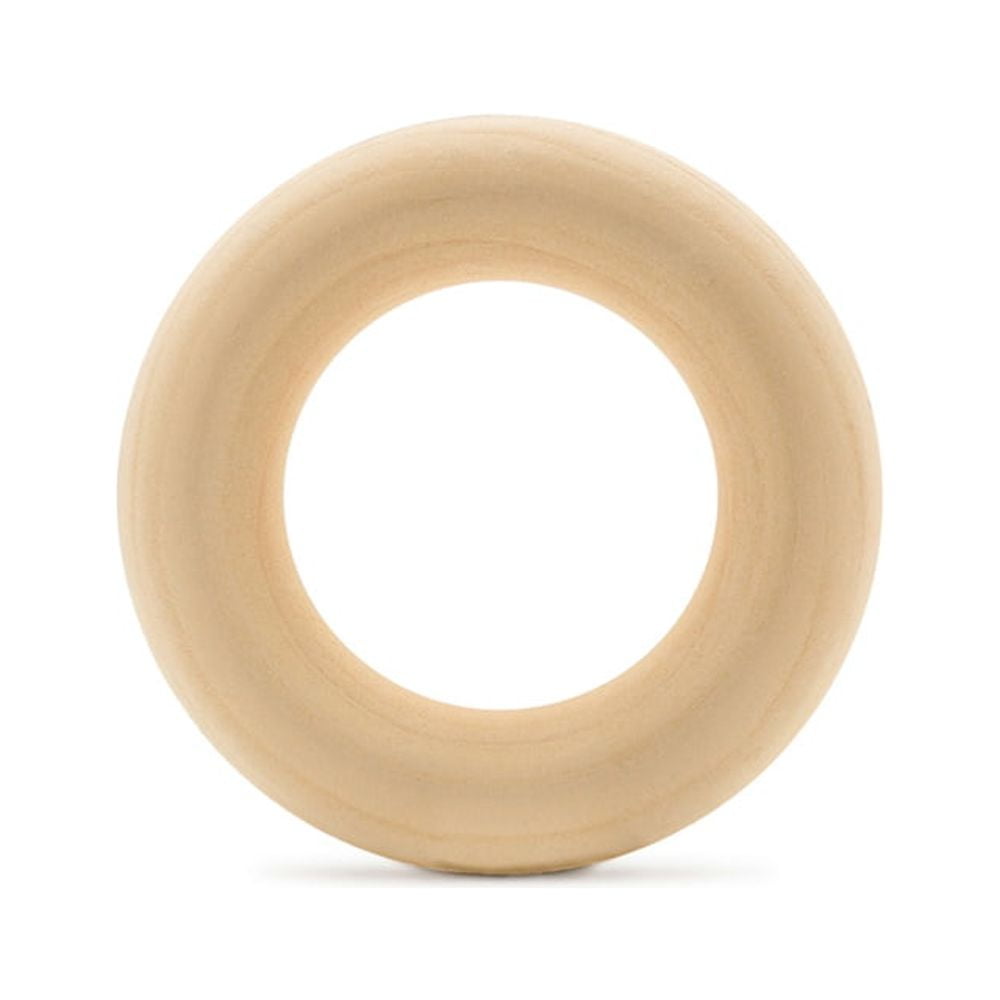 Wood Rings for Crafts 2 Inch, Pack of 5 Unfinished Wooden Rings