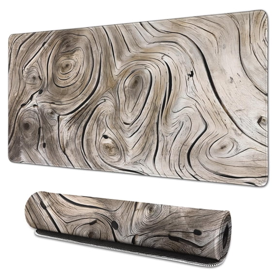 Wood Rings mouse Padswaterproof,rubber+multispandexnon Slip Line Series Gaming Mouse PadDesk Pad for Office Home Game 31.5x15.7inches