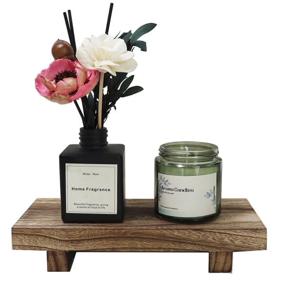 Wood Riser for Decor, 8.66 x 3.54 inch Wood Pedestal Stand, Small Wooden Display Stand for Plants, Candles, Decorative Items, Bathroom, Kitchen Counter, Home Styling