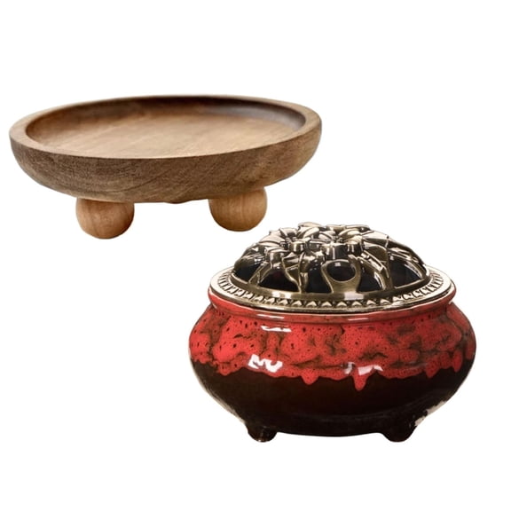 Wood Riser for Display with Incense Burner,Small Wooden Pedestal Stand Decor Tray,Heavy-Duty Kitchen Soap Tray,Farmhouse Wooden Riser Stand,Decorative Tray for Farmhouse Kitchen Entry Table (Mixed)