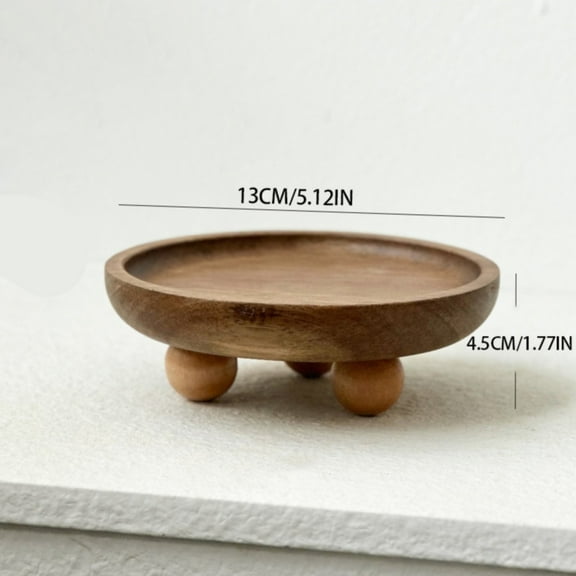 Wood Riser for Display, Wooden Tray, Round Wood Riser Pedestal Stand, Decorative Display Riser for Kitchen Counter, Wooden Pedestal Stand for Plant Pot Indoor