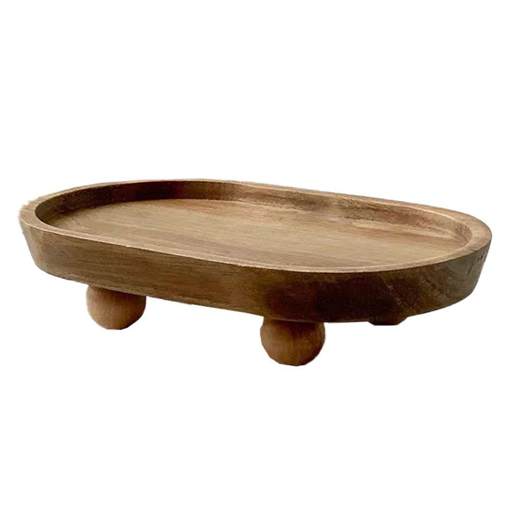 Wood Riser for Display Small Wooden Pedestal Stand Decor Tray (Log ...