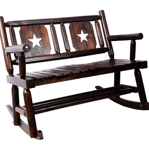 Wood Rocking Bench for Two - Smooth Rocking in the Backyard