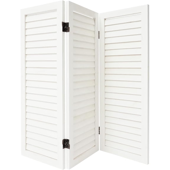 Wood Room Divider 3 Panel, Short Folding Privacy Screen 31.9in Tall, White Freestanding Room Partitions for Office, Bedroom, Home