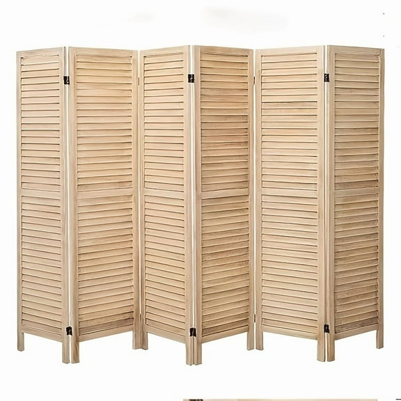 Wood Room Divider, Folding Room Divider Privacy Screen, Freestanding Louvered Divider Screen For Home Office Restaurant Bedroom
