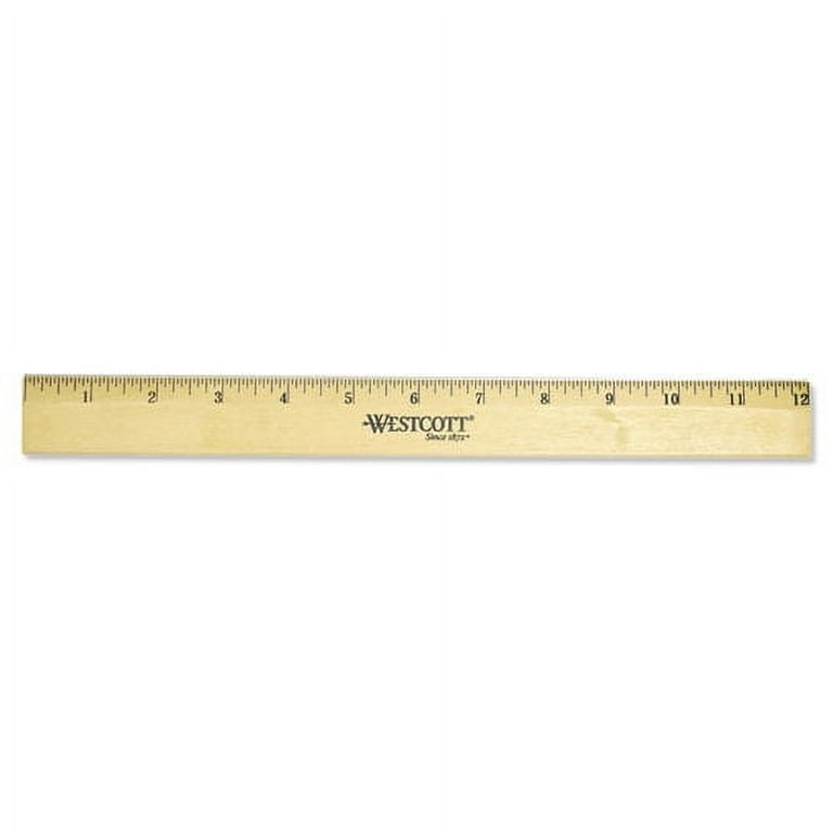 Wood Ruler with Single Metal Edge, Standard, 12 Wood Ruler with Single Metal Edge, Standard, 12