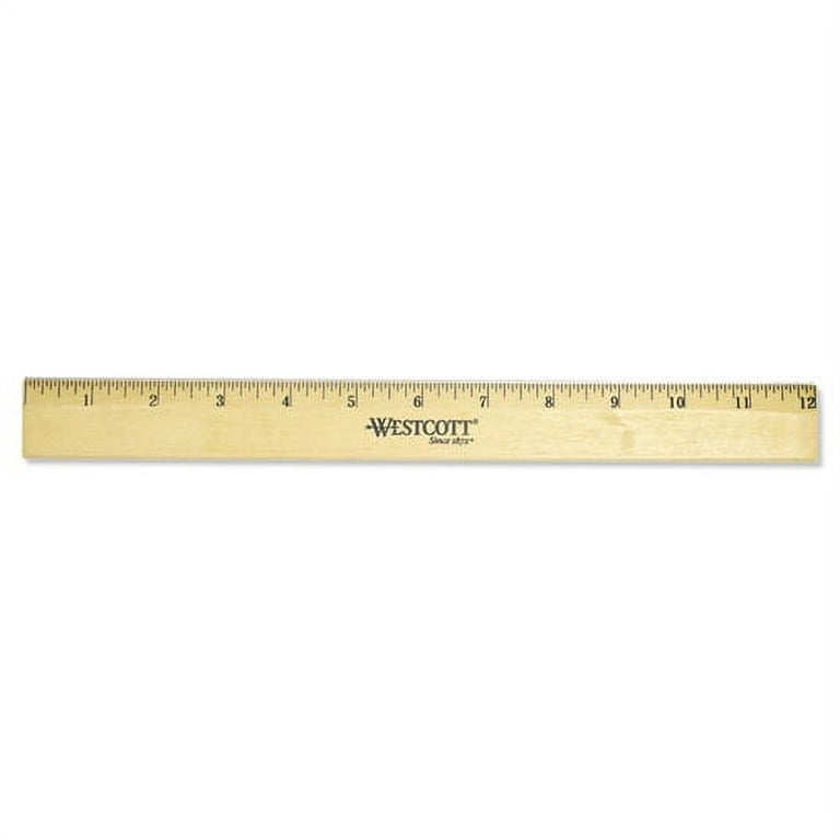 Wood Ruler With Single Metal Edge, Standard, 12 Long | Bundle of 2 Each