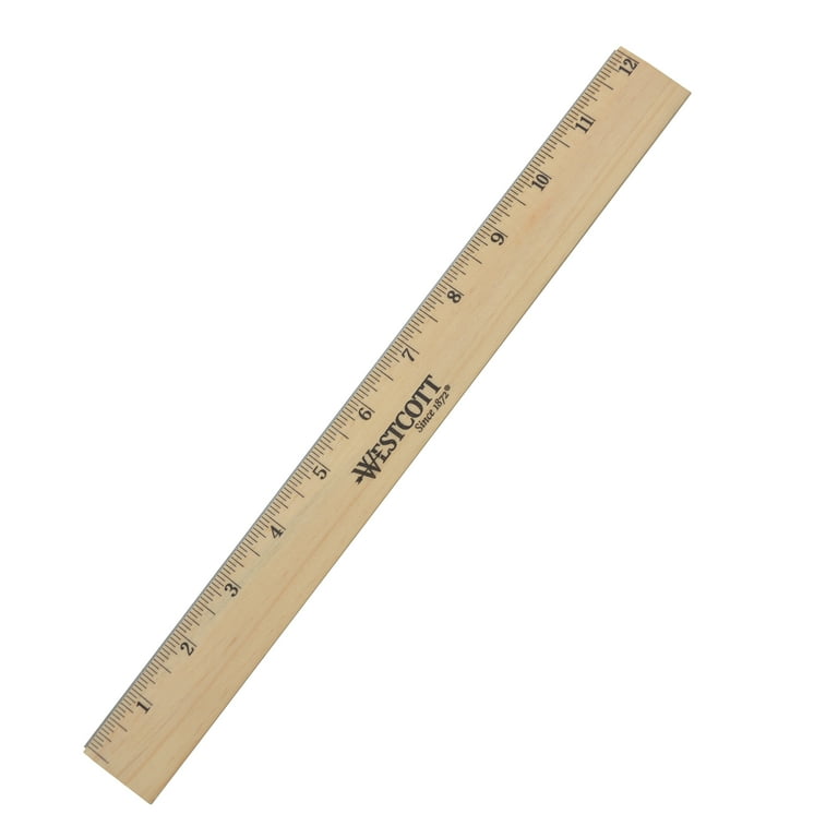 Wood Ruler with Single Metal Edge, Standard, 12 Wood Ruler with Single Metal Edge, Standard, 12
