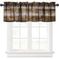 thumbnail image 1 of Wood Rustic Color Valance Curtain Beach On Weathererd Wood Rod Pocket Valance Window Treatments 1 Panel Short Curtains for Kitchen Farmhouse Living Room Bathroom Bedroom 54 x 18 in, 1 of 6