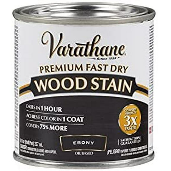 Rust-Oleum Premium Fast Dry Interior Wood Stain Ebony - Semi-Transparent - 0.5 pt