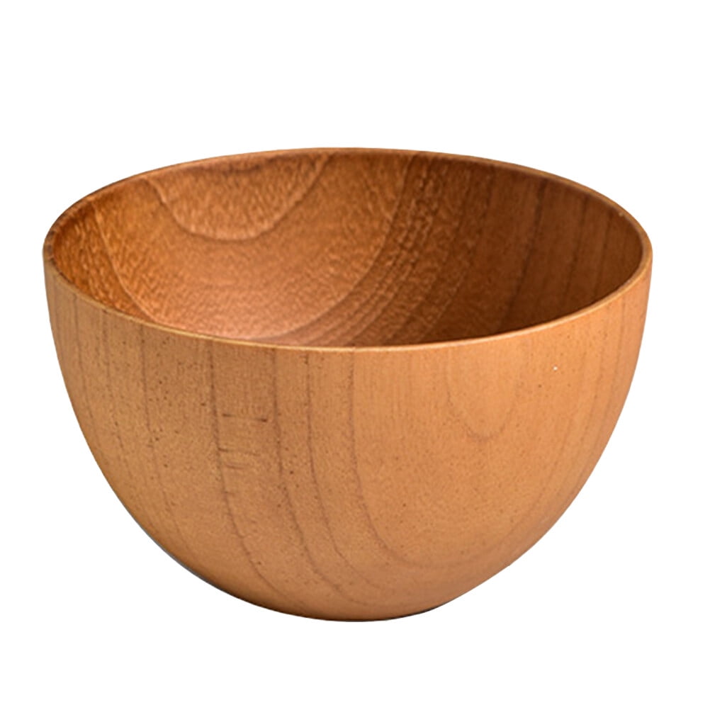 Wood Salad Bowl Mixing Bowl Wooden Rice Bowl Japanese Style Bowl