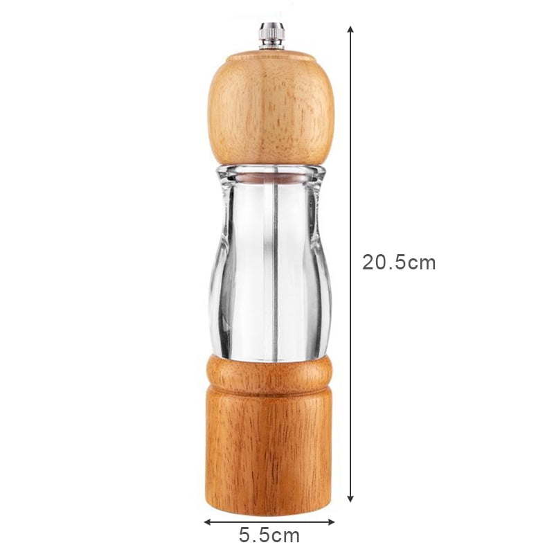 Wood Salt And Pepper Mill Manual Pepper Grinder Adjustable Ceramic Rotor Seasoning Spice Grinders Kitchen Cooking Tools