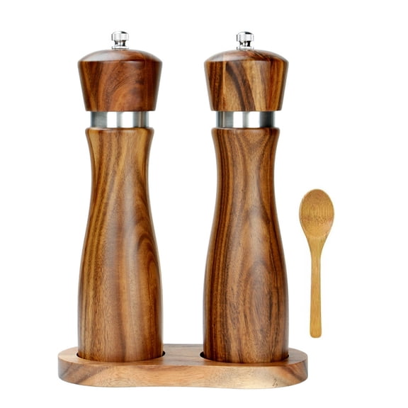 Wood Salt And Pepper Shaker Adjustable Simple Operation Fragrant Spice Mill Nut Adjustable Grinder Birthday Gifts-4pcs