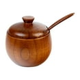 thumbnail image 1 of Wood Salt Container for Countertop,Jar With Spoon Lid Vintage Wooden Cellar Sugar Bowl Pepper Box Kitchen Gadget For Daily Use,Salt Holder,Wooden Salt and Pepper Bowl(Bronze,3.54x3.14"), 1 of 9