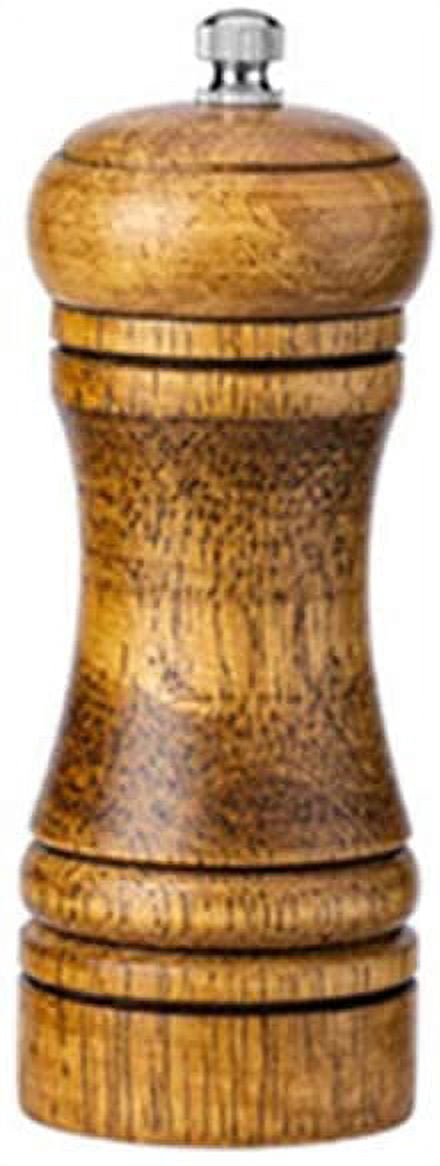 Wood Salt and Pepper Mill, Pepper Grinders, Salt Shakers with Adjustable Ceramic Rotor By KAUKKO （05-5"）