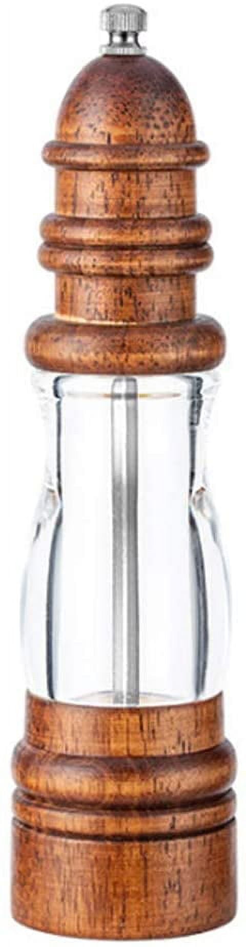 Wood Salt and Pepper Mill, Pepper Grinders, Salt Shakers with Adjustable Ceramic Rotor By KAUKKO (11-8")