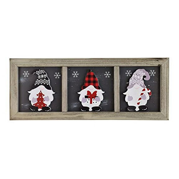 Wood Santa Wall Decor Hanging Christmas Sign, Rustic Christmas Santa Clause Decoration Wall Art Wooden Santa Gnome Plaque Sign Holiday Decorative Sign Hanging Xmas Dcor 17X6.5inch (santa)