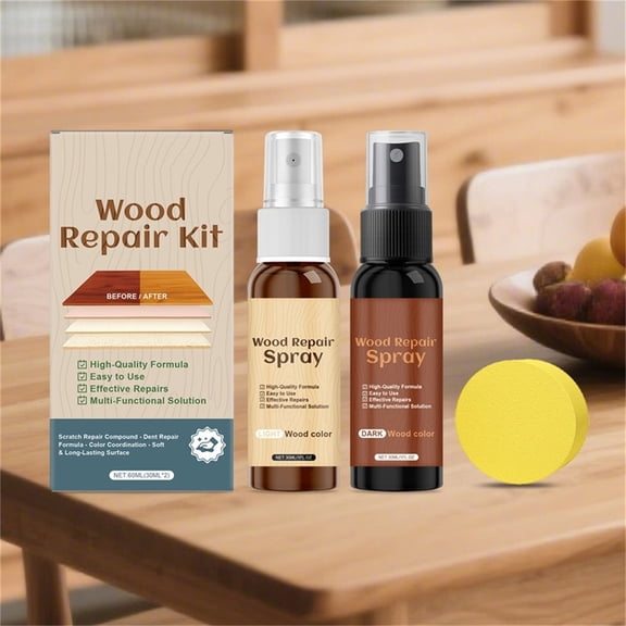 Wood Scratch Repair Kit, Old English Scratch Cover for Wood Furniture, 60ml Wood Finish for Fixing Nicks, Marks, Minor Defects on Floors, Tables, Cabinets - Quick Repair in Under 1 Minute