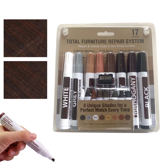Wood Touch up Markers Ecohintz 16-Pack Furniture Scratch Repair Marker Set - 2.5ml Floor & Wood Touch-Up Pens in Assorted Colors, Quick-Dry & Blendable for Diy Restoration, Scratch Repair Pens