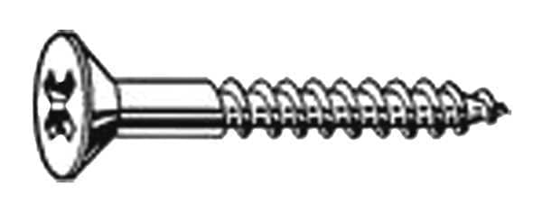 Wood Screw, #12, 1-1/2 in, Plain 18-8 Stainless Steel Flat Head Phillips Drive, 100 PK
