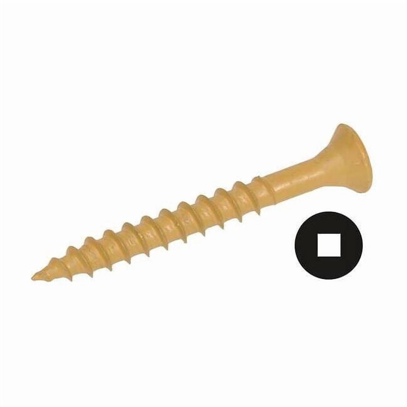 Wood Screw, #12, 2 in, Zinc Plated Steel Flat Head Square Drive, 100 PK
