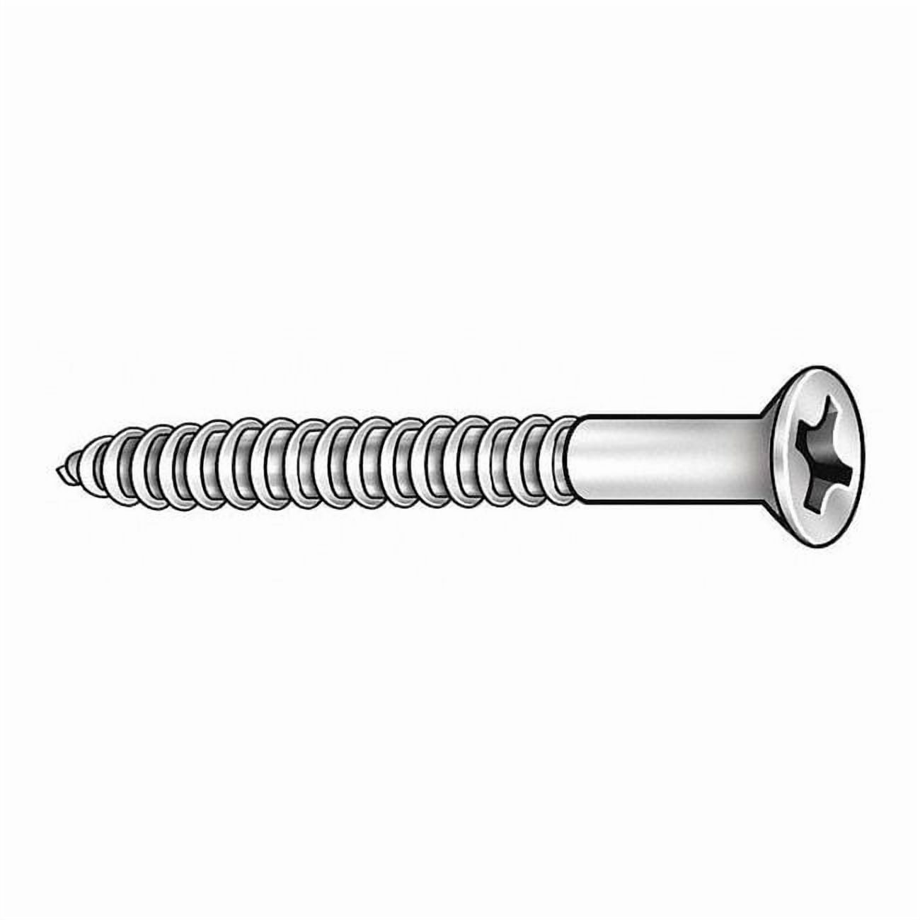 Wood Screw, #14, 3-1/2 in, Zinc Plated Steel Flat Head Phillips Drive, 100 PK