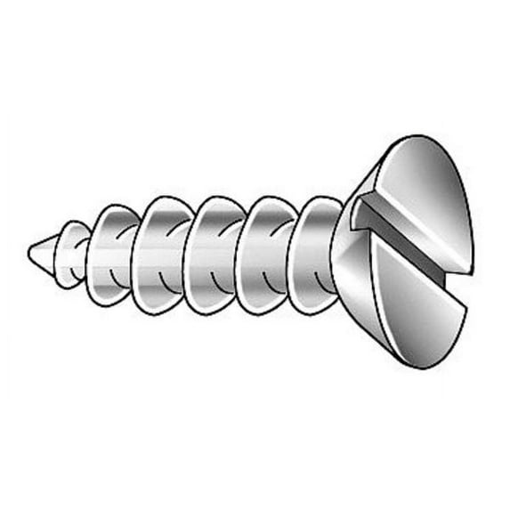 Wood Screw, #3, 5/8 in, Zinc Plated Steel Flat Head Slotted Drive, 100 PK