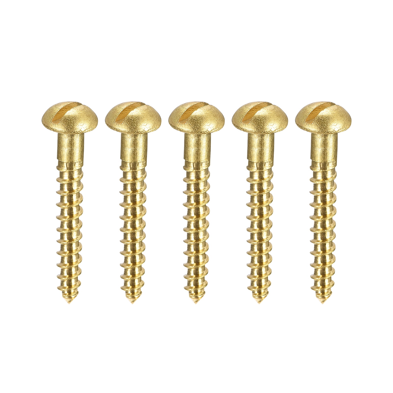 Wood Screws M2.5 x 16mm Slotted Round Head Copper Self-Tapping Screw 200 Pcs