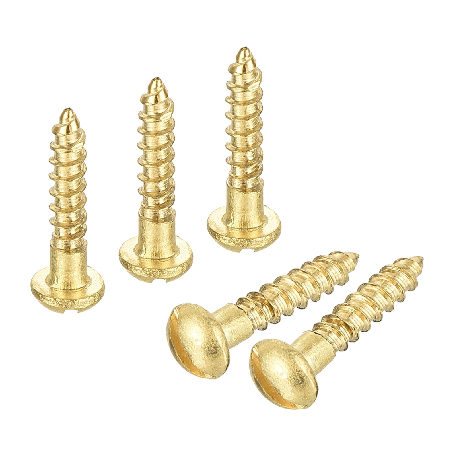 Wood Screws M2 x 10mm Slotted Round Head Copper Self-Tapping Screw 200 Pcs