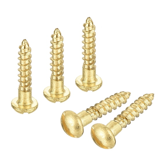 Wood Screws M2 x 10mm Slotted Round Head Copper Self-Tapping Screw 200 Pcs