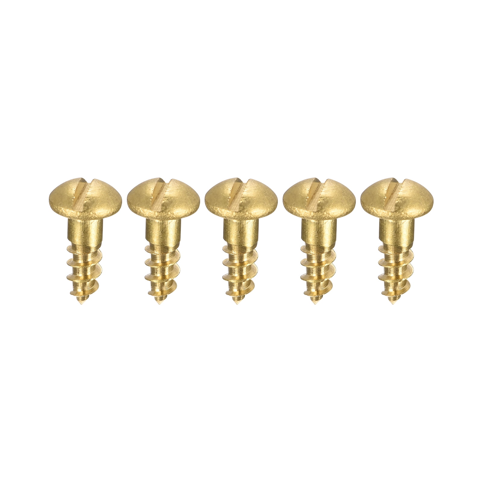 Wood Screws M3.5 x 12mm Slotted Round Head Copper Self-Tapping Screw 150 Pcs