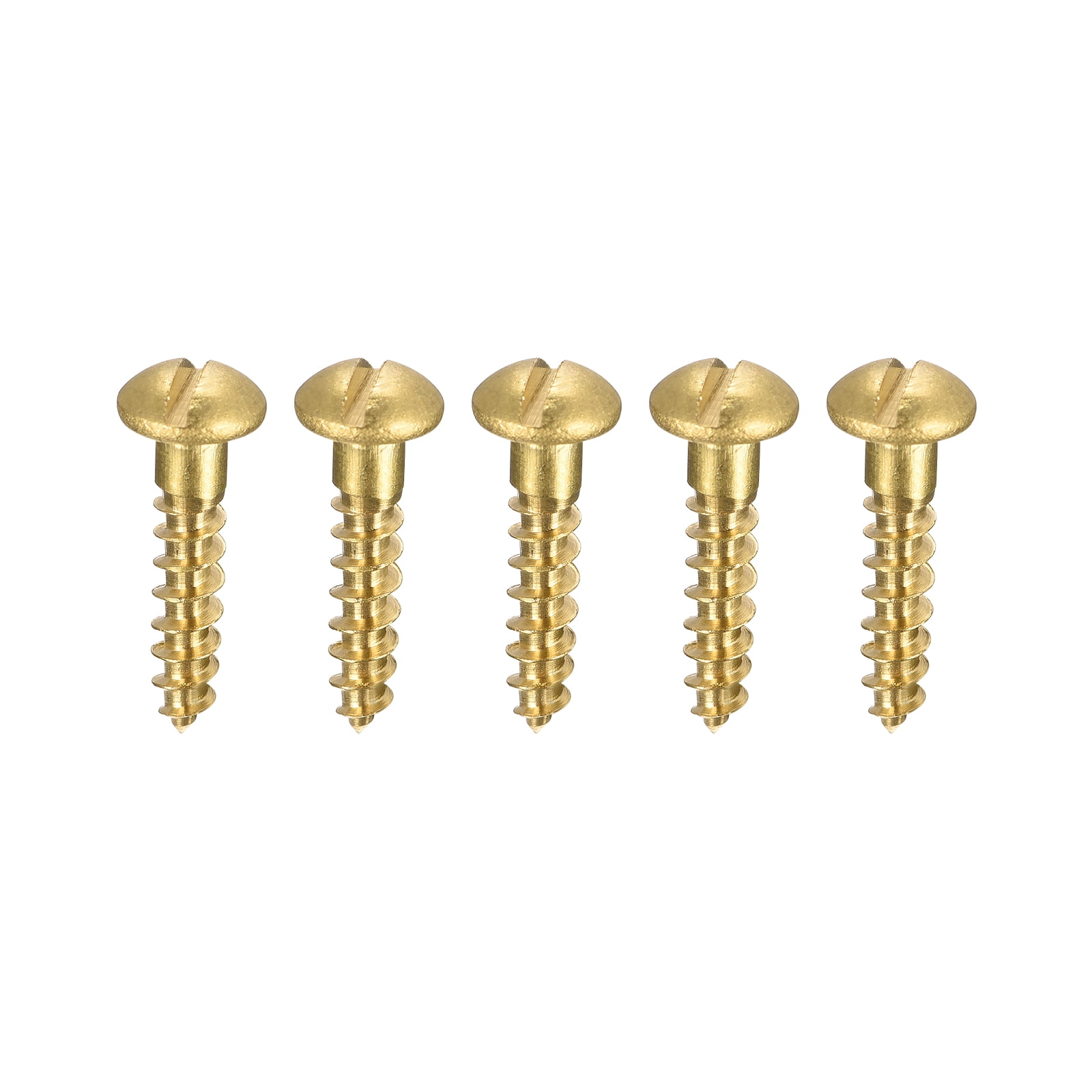 Wood Screws M3.5 x 16mm Slotted Round Head Copper Self-Tapping Screw 200 Pcs