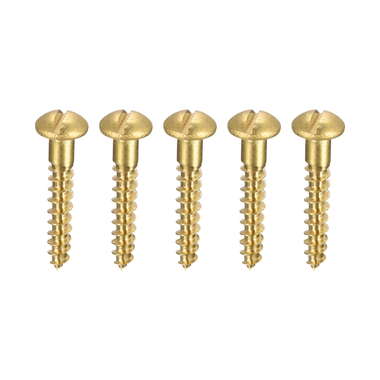 Wood Screws M3.5 x 20mm Slotted Round Head Copper Self-Tapping Screw 150 Pcs