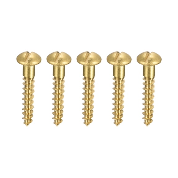 Wood Screws M3.5 x 20mm Slotted Round Head Copper Self-Tapping Screw 150 Pcs